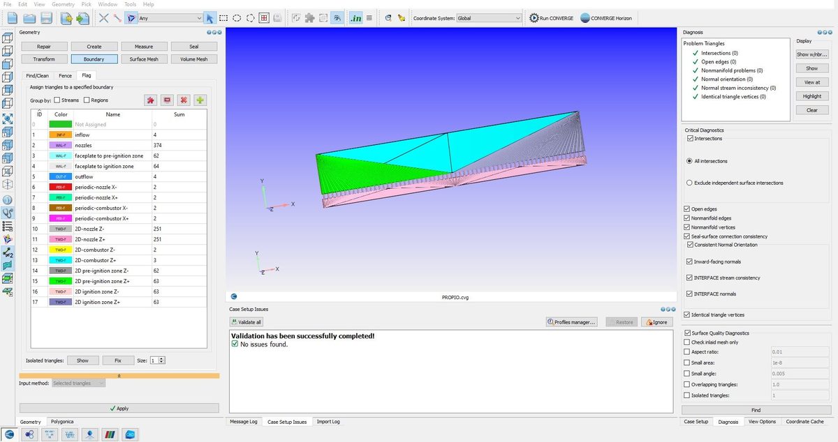 Case setup and boundary flagging in CONVERGE Studio